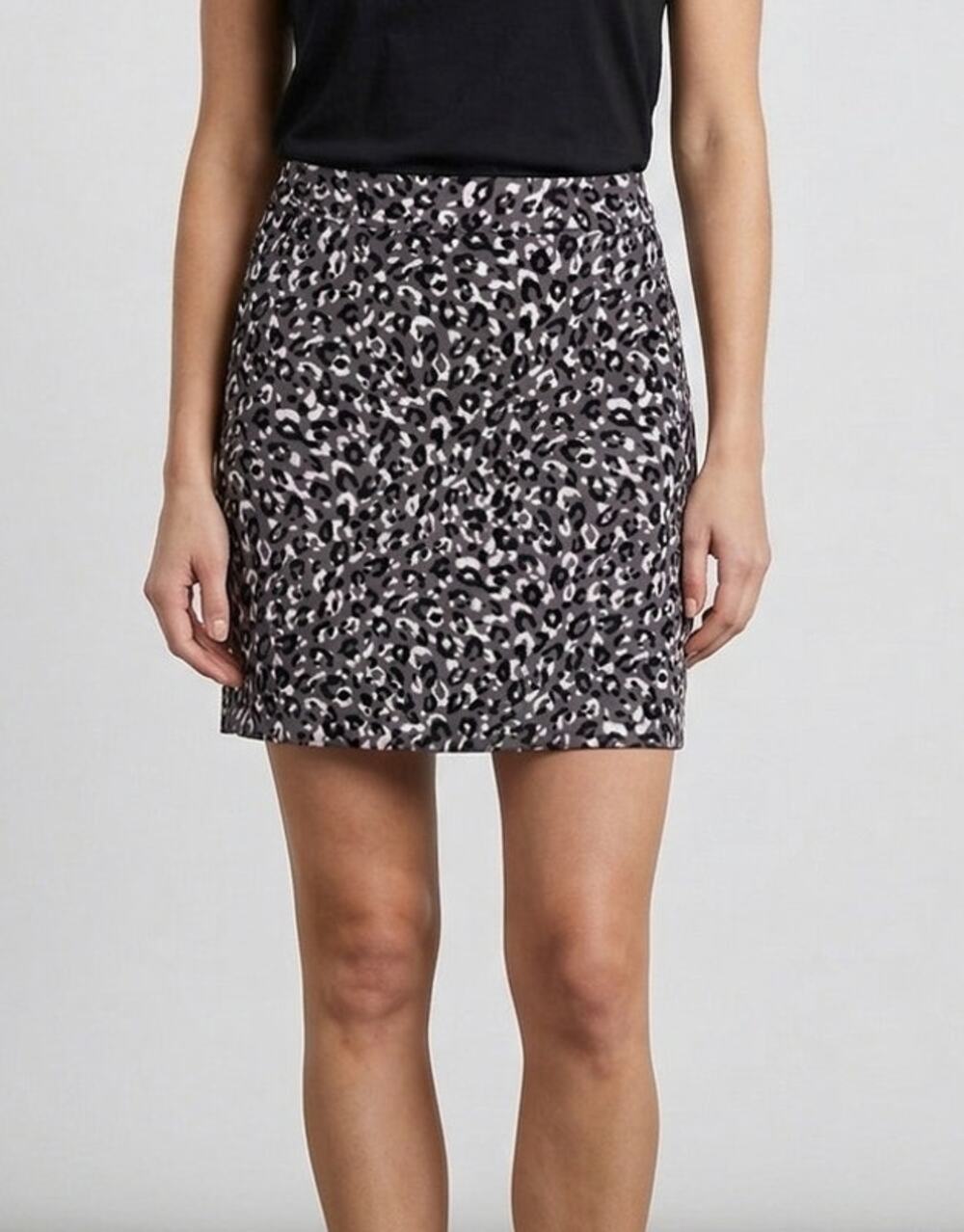 Merona Pencil Skirt Brown Pattern Stretch Size 8